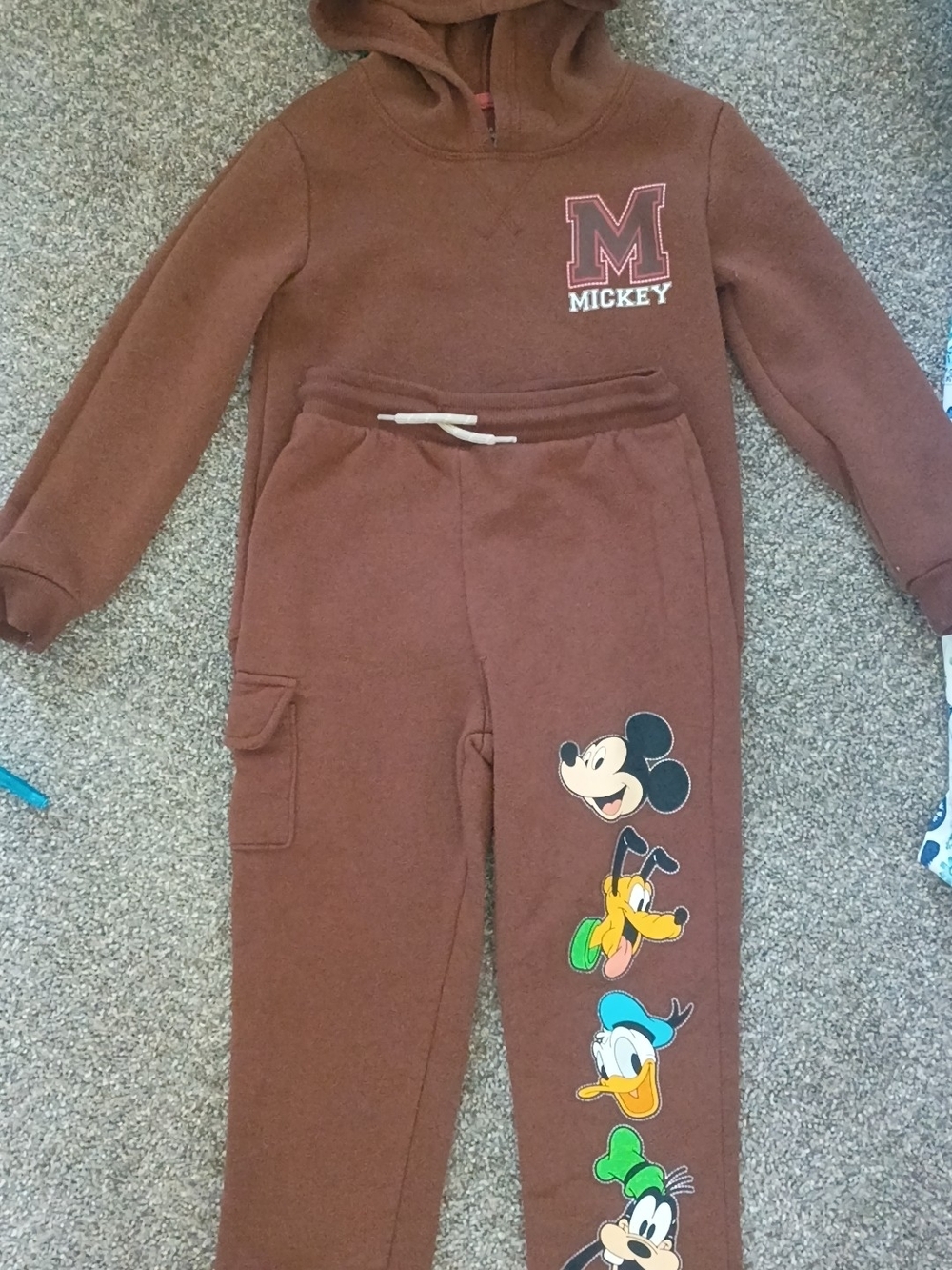 Mouse Brown Kids Hoodie & Jogger Set
